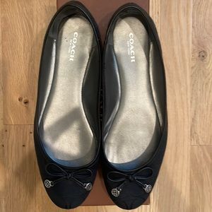 Gently used, Coach Almira flats.  Black coach jacquard fabric.  Sz 8.5